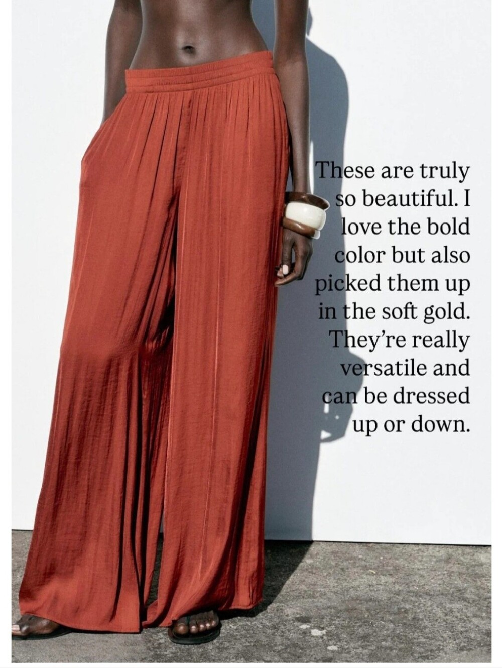 Zara Wide-Leg Women's Pants in Burnt Orange Small
